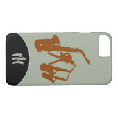 Jazz Sax Brown Saxophonist Monogram Iphone Case (Rückseite (Horizontal))