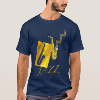Jazz Sax Saxophon Gold T-Shirt