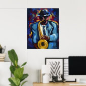 Jazz Sax Saxophone Musician Art Poster (Heimbüro)