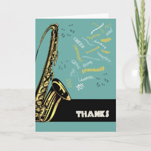 Jazz-Saxophon-Dankeskarten Dankeskarte