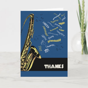 Jazz-Saxophon-Dankeskarten Dankeskarte