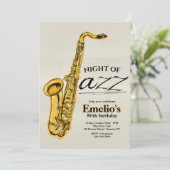 Jazz-Saxophon-Einladung Einladung (Stehend Vorderseite)