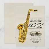Jazz-Saxophon-Einladung Einladung (Vorne/Hinten)