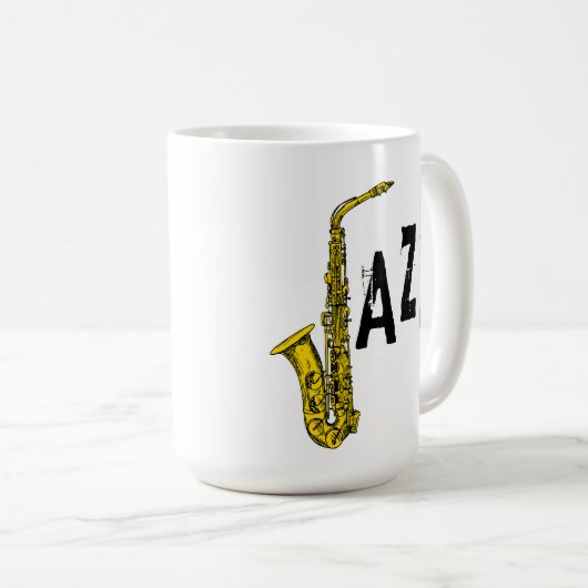 Jazz Saxophon Kaffeetasse (VorderseiteRechts)