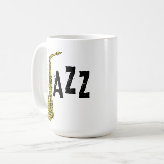 Jazz Saxophon Kaffeetasse (Vorderseite Links)