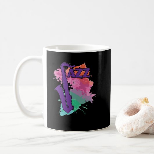 Jazz Saxophon Kaffeetasse (Mit Donut)