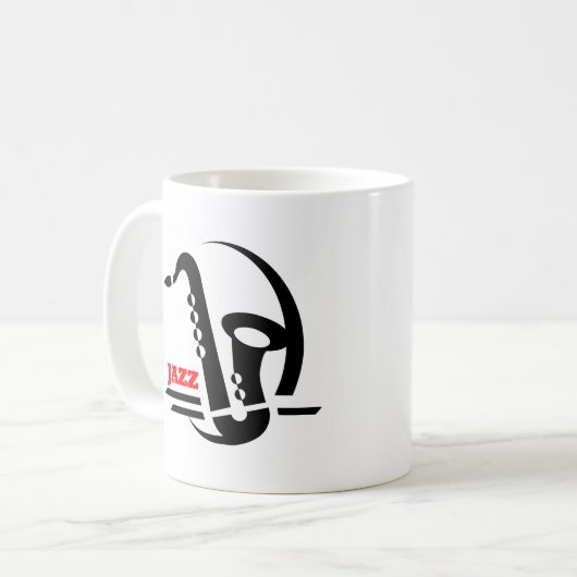 Jazz-Saxophon Kaffeetasse (Vorderseite Links)