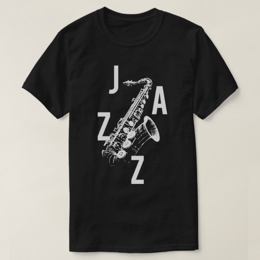 Jazz-Saxophon-Logo T-Shirt (Design vorne)