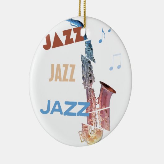 Jazz Saxophon Moderne Kunst Keramik Ornament (Rechts)
