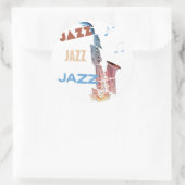 Jazz Saxophon Moderne Kunst Runder Aufkleber (Tasche)