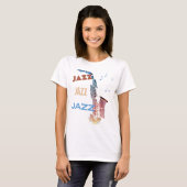 Jazz Saxophon Moderne Kunst T-Shirt (Vorne ganz)