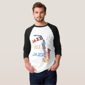 Jazz Saxophon Moderne Kunst T-Shirt (Vorne ganz)