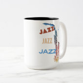 Jazz Saxophon Moderne Kunst Zweifarbige Tasse (VorderseiteRechts)