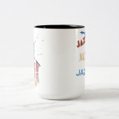 Jazz Saxophon Moderne Kunst Zweifarbige Tasse (Mittel)