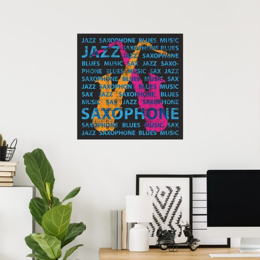 Jazz Saxophon Poster (Heimbüro)