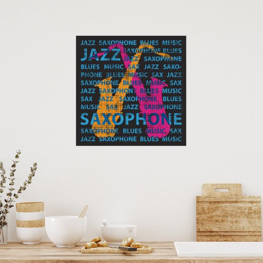 Jazz Saxophon Poster (Küche)