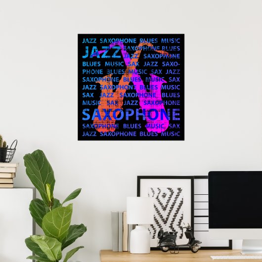 Jazz Saxophon Poster (Heimbüro)