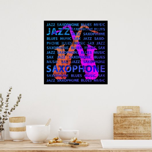 Jazz Saxophon Poster (Küche)