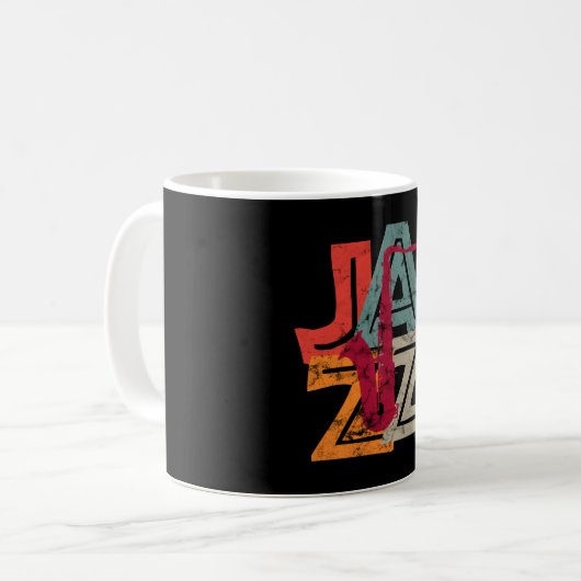 Jazz Saxophone Mug Kaffeetasse (Vorderseite Links)