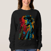 Jazz Saxophone Player Funky Pop 1920s Era Musician Sweatshirt (Vorderseite)