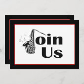 Jazz Saxophone schließt sich uns Party Einladung a (Vorne/Hinten)