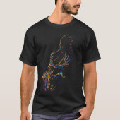 Jazz saxophonist colorful line art T-Shirt (Vorderseite)
