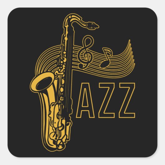 Jazz Saxophonist-Geschenk Quadratischer Aufkleber (Vorderseite)