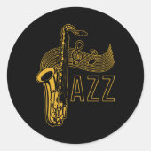 Jazz Saxophonist-Geschenk Runder Aufkleber (Vorderseite)