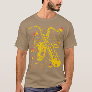 Jazz Saxophonist Musikinstrument Butterfly Saxo T-Shirt