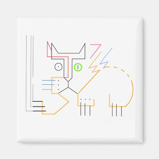 Jazz, Scratching, Abstraktes Cat Magnet (Vorne)