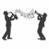 Jazz-Silhouette-Musiker-Trompete Aufkleber (Vorderseite)