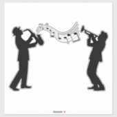 Jazz-Silhouette-Musiker-Trompete Aufkleber (Blatt)