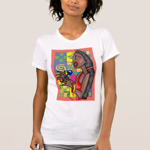 Jazz Singer Abstrakter Hintergrund T-Shirt