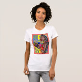 Jazz Singer Abstrakter Hintergrund T-Shirt (Vorne ganz)