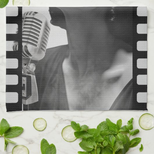 Jazz Singer Geschirrtuch (Gefaltet)