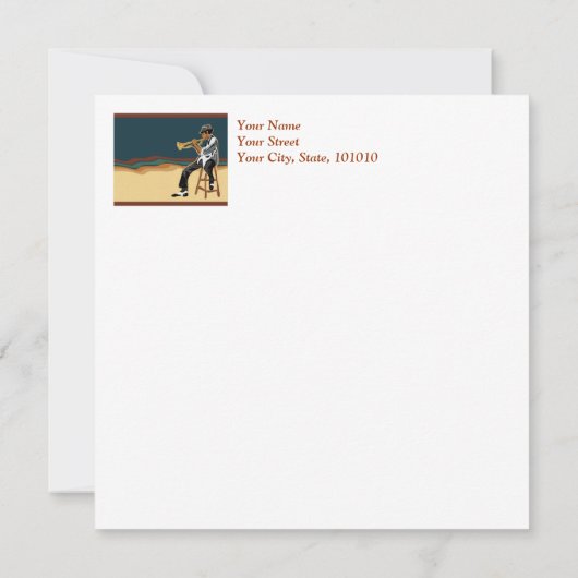 Jazz-Spieler-Einladungs-Karte Einladung (Rückseite)