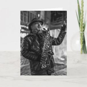 JAZZ STREET MUSICIAN BIRTHDAY CARD KARTE