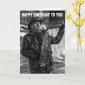 JAZZ STREET PERFORMER BIRTHDAY CARD KARTE (Gelbe Blume)