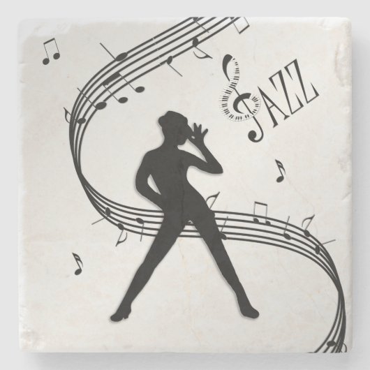 Jazz-Tanz Silber Steinuntersetzer (Vorderseite)