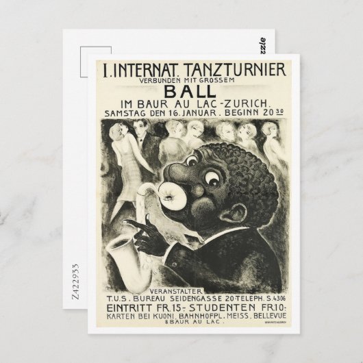 Jazz, Tanzturnier, Vintag Postkarte (Vorne/Hinten)