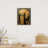Jazz Trio in Gold Poster (Küche)