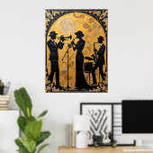 Jazz Trio in Gold Poster (Heimbüro)
