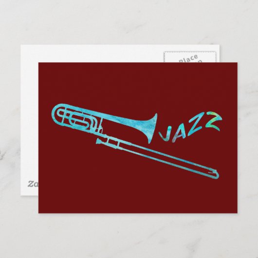 Jazz Trombone Postkarte (Vorne/Hinten)