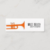 Jazz Trumpet Musician Teacher Qr Code Mini Visitenkarte (Vorderseite)