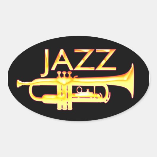 Jazz Trumpet Oval Stickers (Vorderseite)