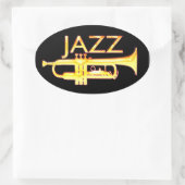 Jazz Trumpet Oval Stickers (Tasche)