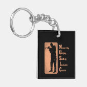 Jazz Trumpet Player Music Schlüsselanhänger (Vorderseite links)