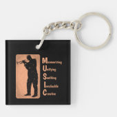 Jazz Trumpet Player Music Schlüsselanhänger (Rückseite)