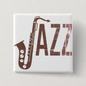 Jazz Typography Sax Button (Vorderseite)