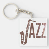 Jazz Typography Sax Schlüsselanhänger (Vorderseite)